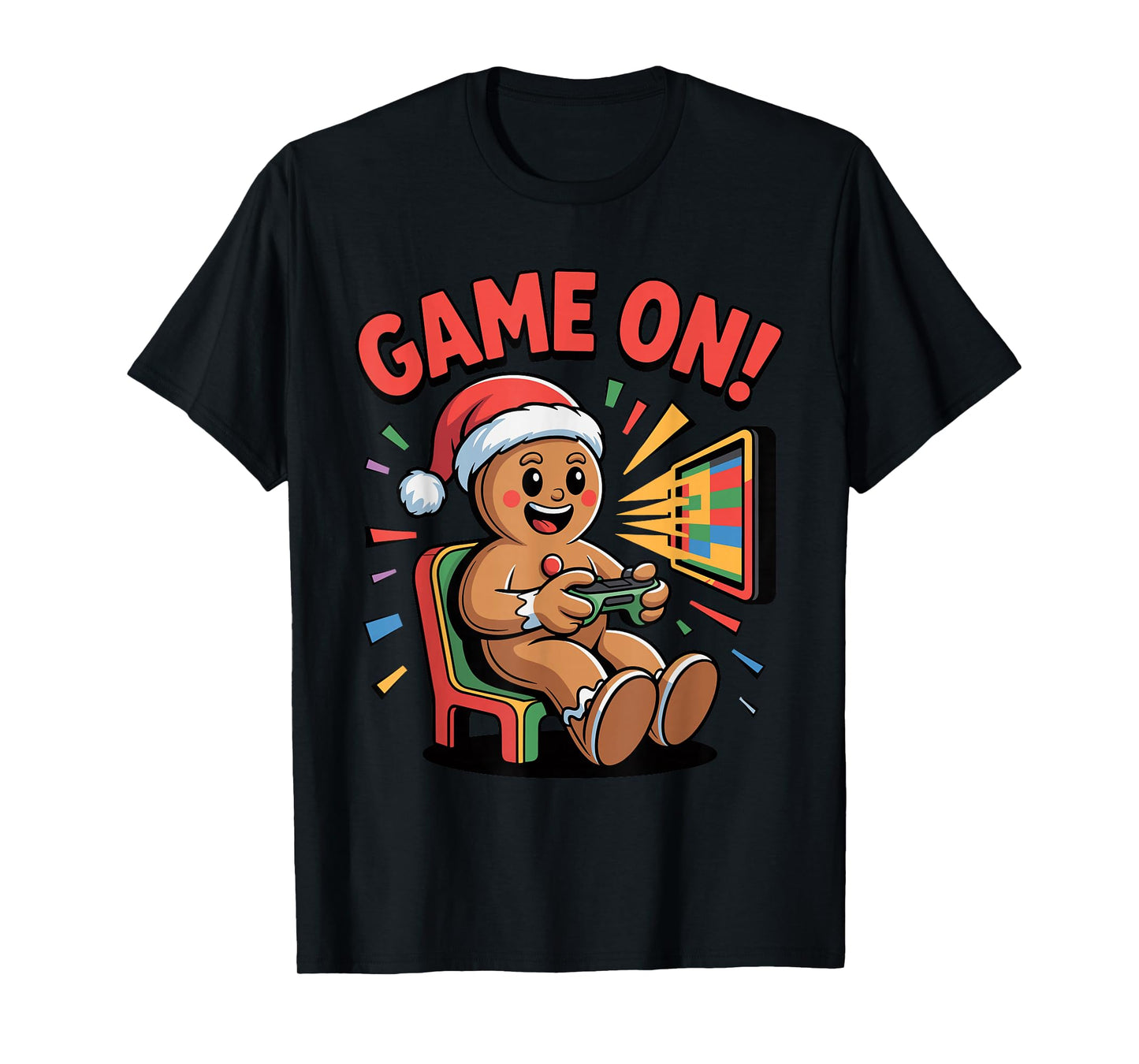 Funny Gingerbread Gamer Christmas Holiday Video Game T-Shirt