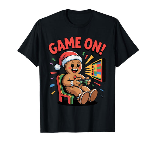 Funny Gingerbread Gamer Christmas Holiday Video Game T-Shirt