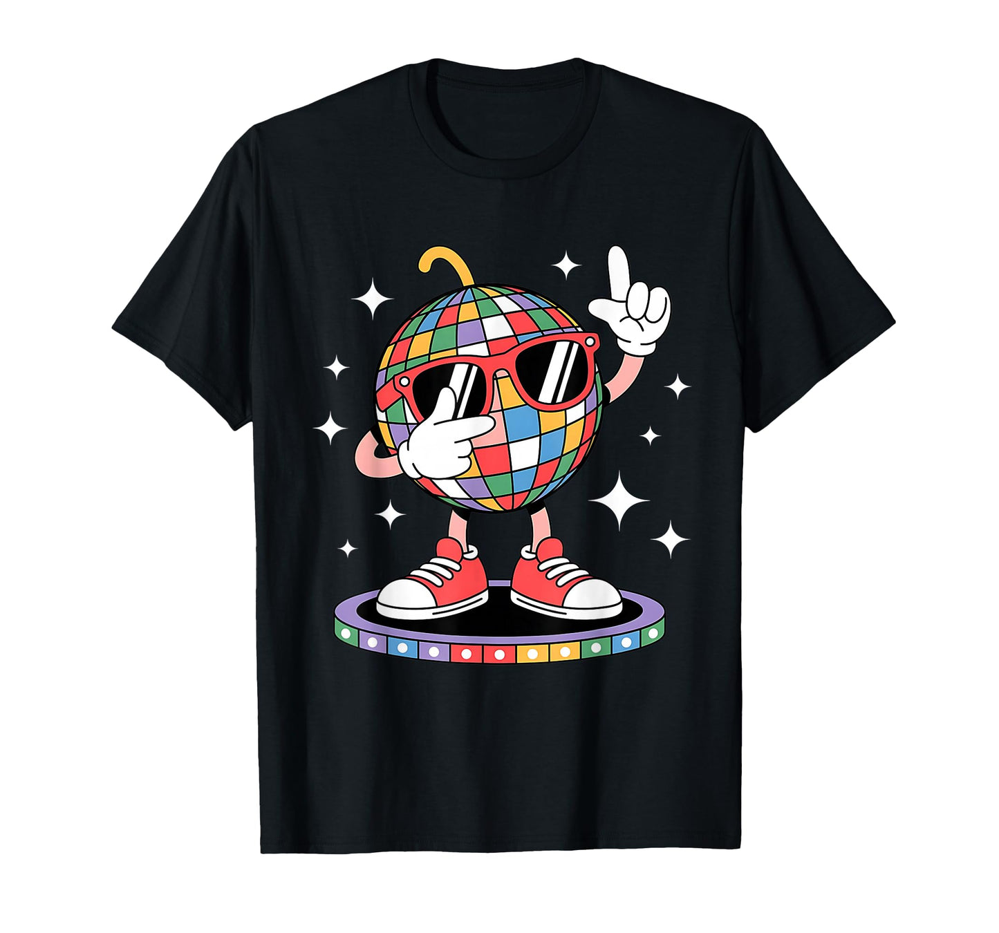 Fun Disco Ball Dabbing Sunglasses 70s Nightclub Dance Party T-Shirt