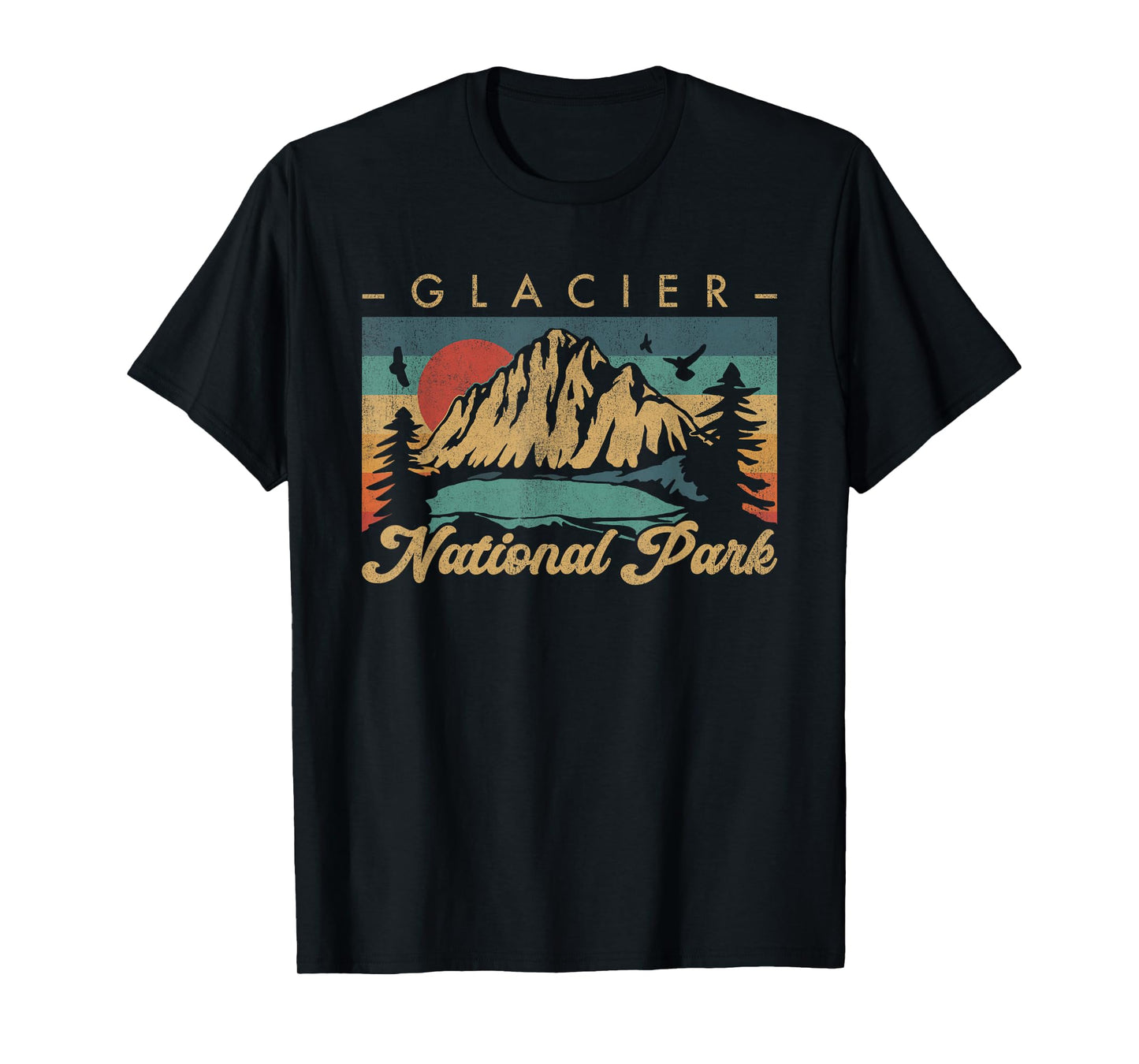 Retro Vintage Graphic Glacier National Park T-Shirt