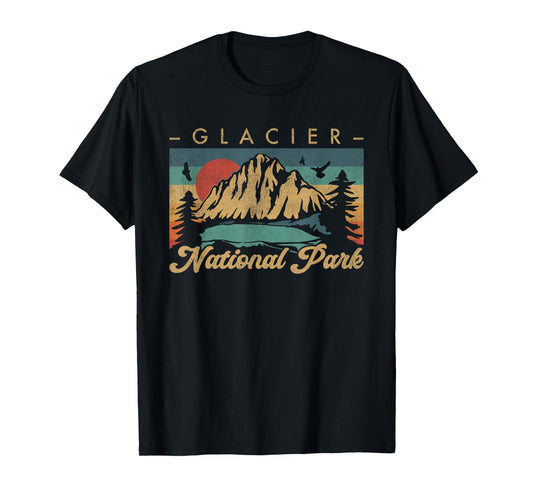 Retro Vintage Graphic Glacier National Park T-Shirt