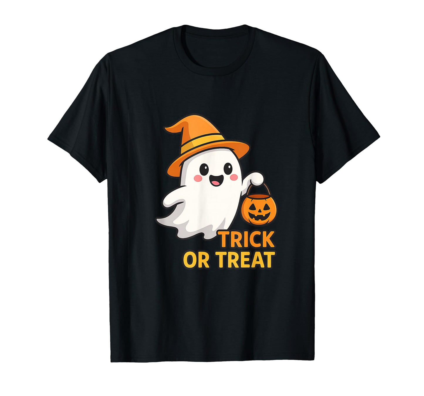 Cute Halloween Ghost with Pumpkin T-Shirt