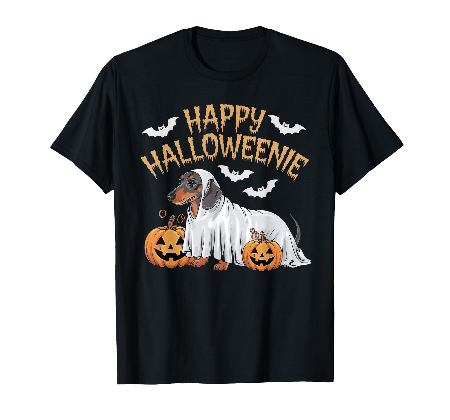 Happy Halloweenie Tshirt Women Men Wiener Monster Party T-Shirt