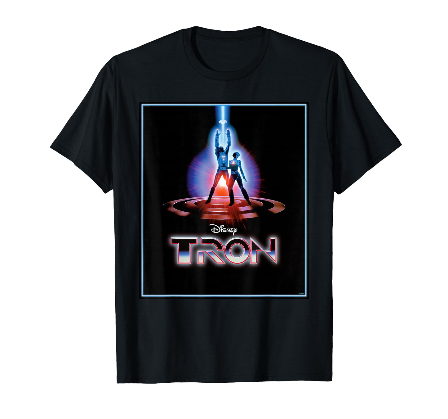 Disney TRON Official 1982 Original Movie Poster Art and Logo T-Shirt