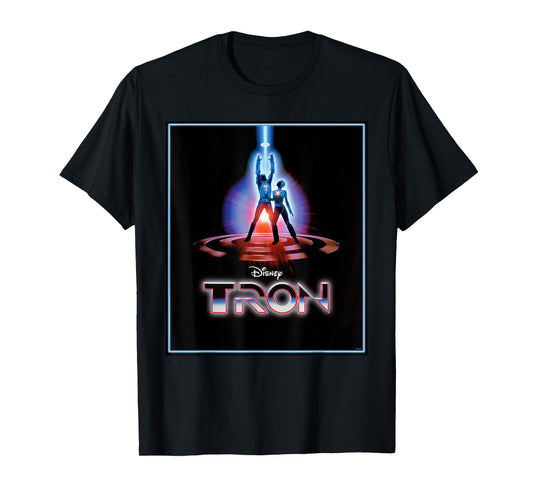 Disney TRON Official 1982 Original Movie Poster Art and Logo T-Shirt