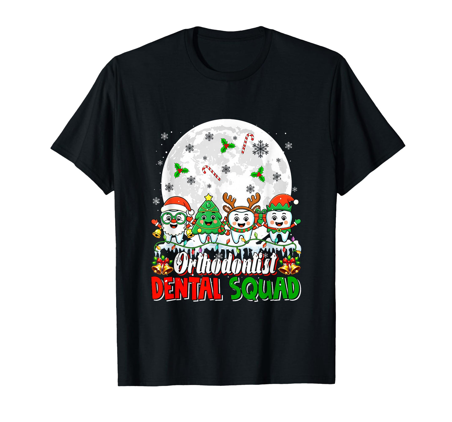Orthodontist Dental Squad Santa Xmas Tree Teeth Dentist T-Shirt