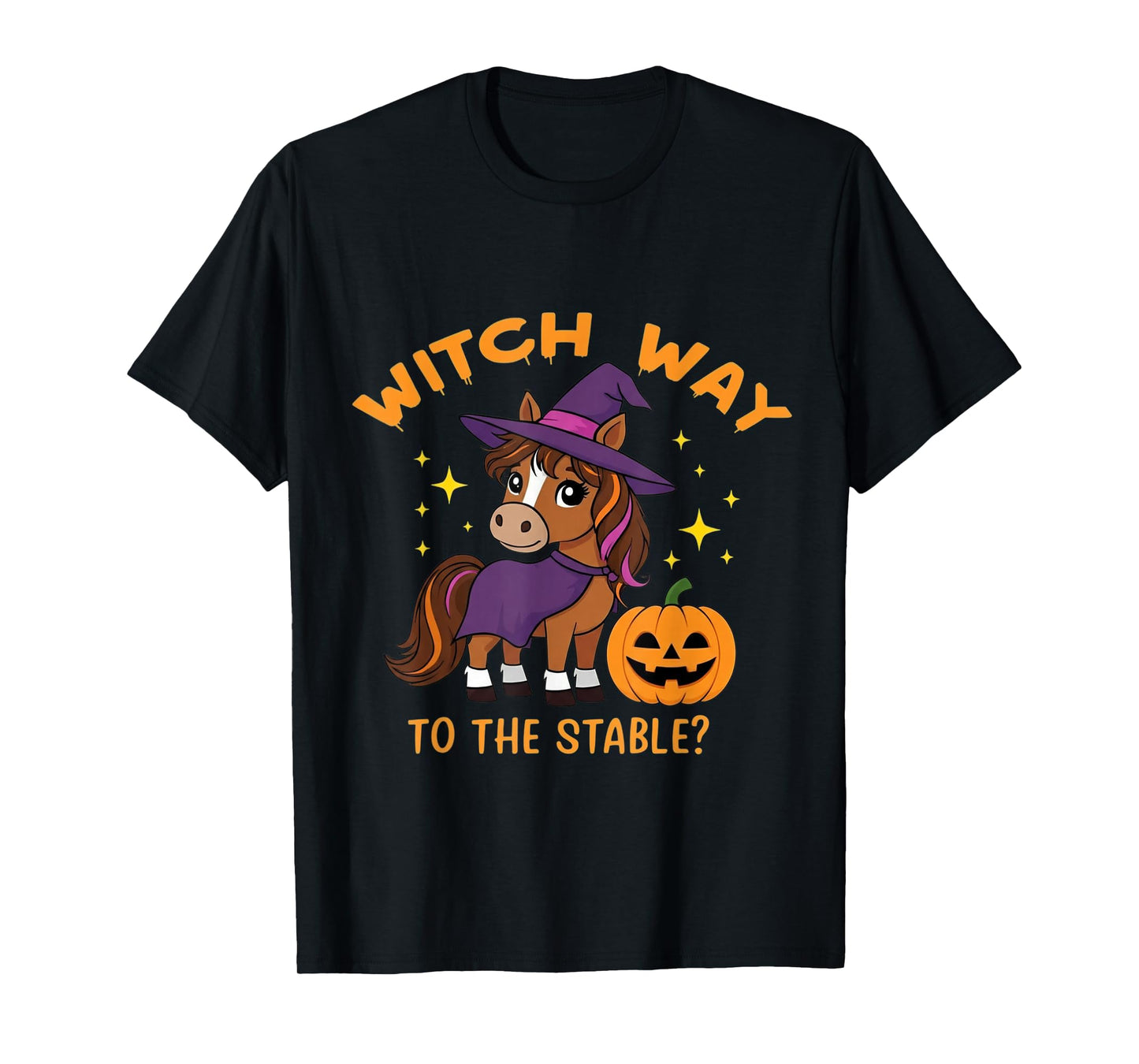 Witch Way to The Stable Horse Halloween Costume Funny Pony T-Shirt