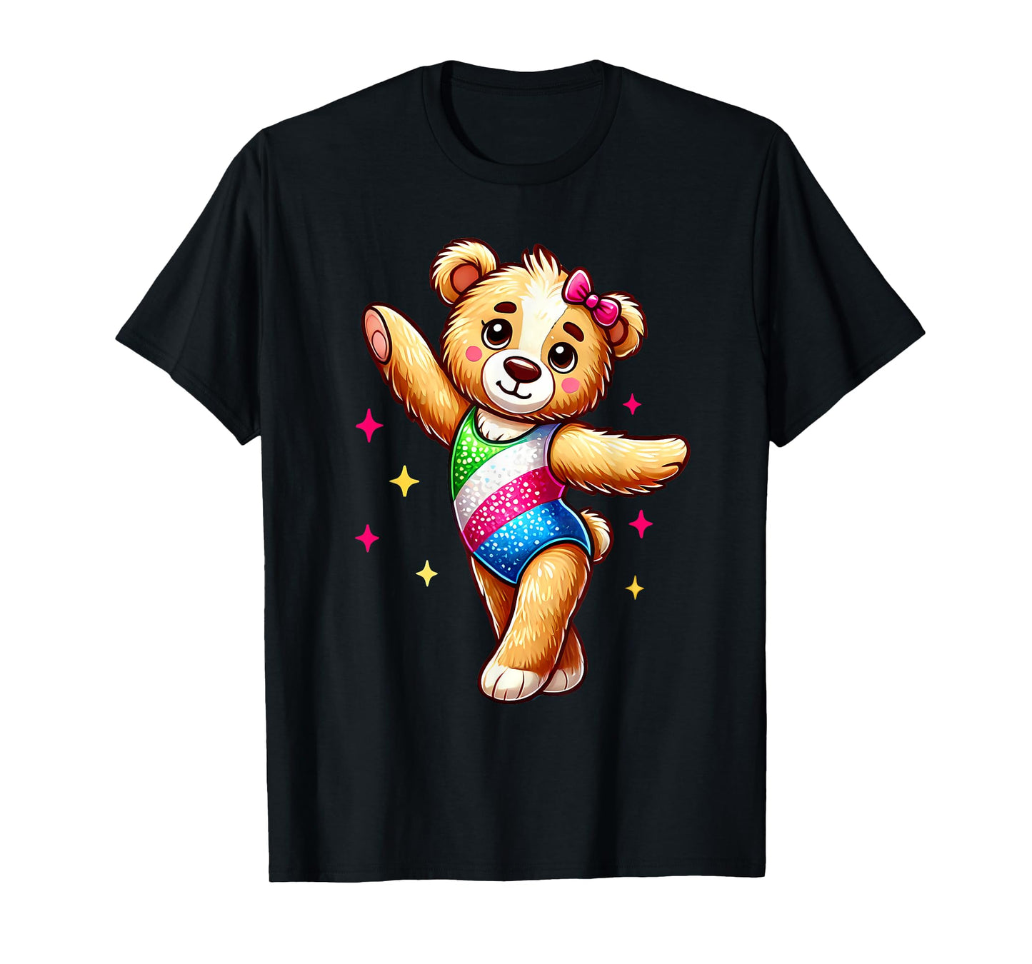 Teddy Bear Gymnastics Cute Tiny Gymnast Bear Cute Gym Moves T-Shirt