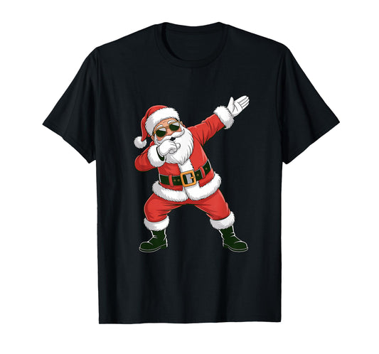 Dabbing Santa Claus Boys Men Christmas Matching Pajamas T-Shirt