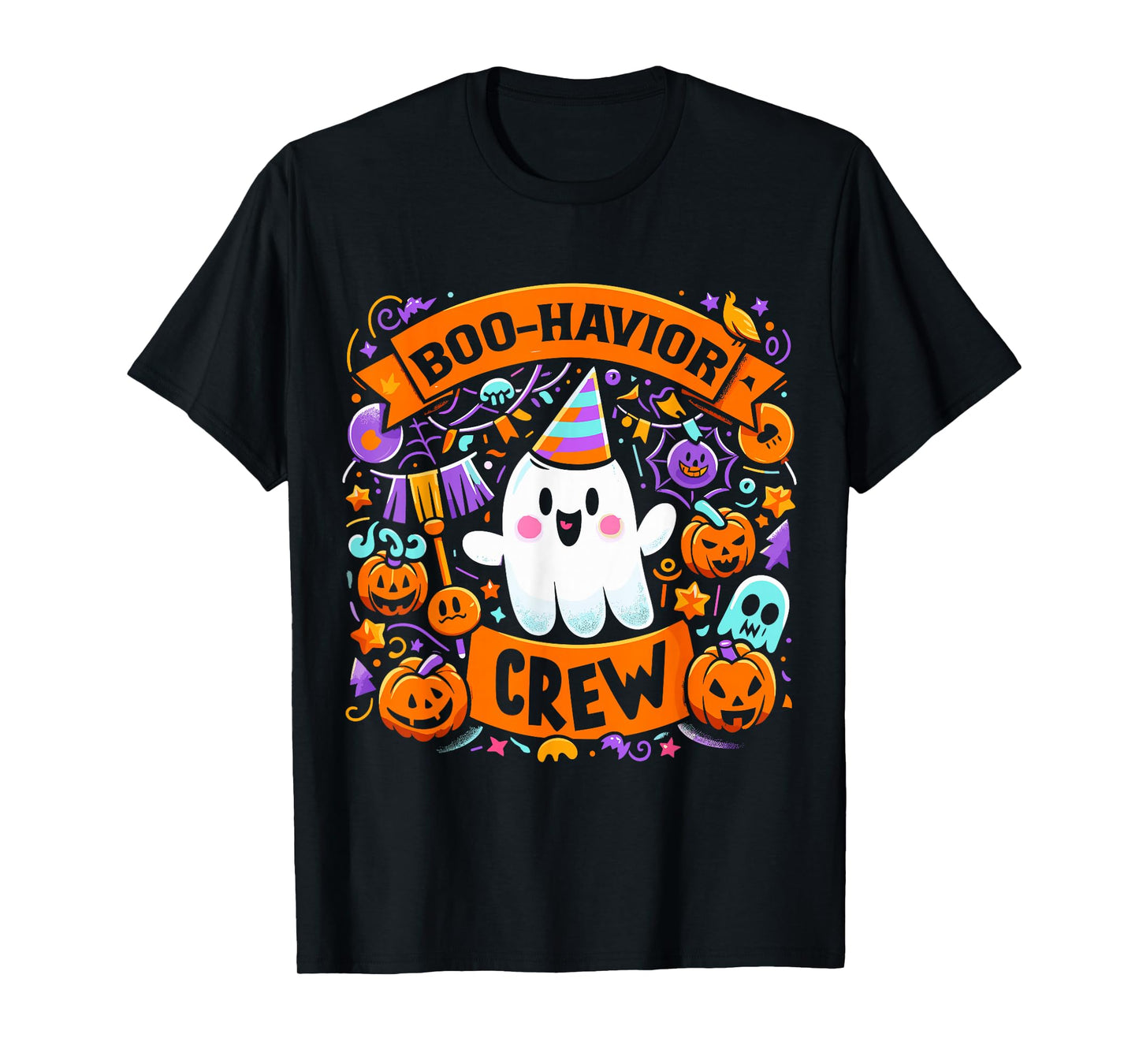 Behavior Analyst Halloween ABA Cute Ghost Boo-Havior Crew T-Shirt