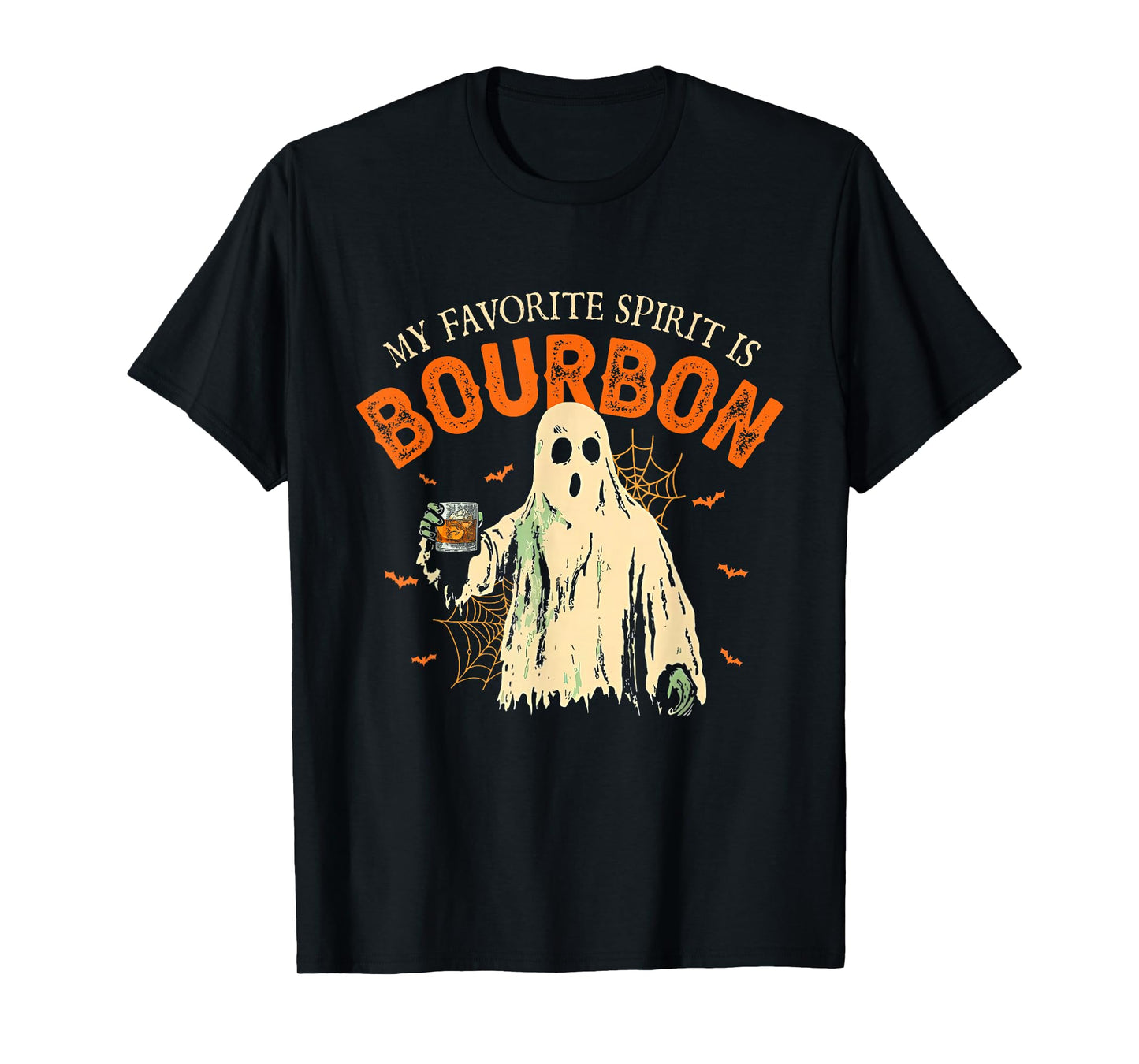 My Favorite Spirit Is Bourbon Funny Ghost Halloween Costume T-Shirt
