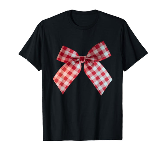 Red Gingham Bow Picnic T-Shirt