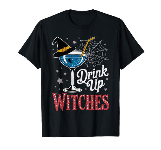 Drink Up Witches Funny Blue Lagoon Halloween Outfit Party T-Shirt