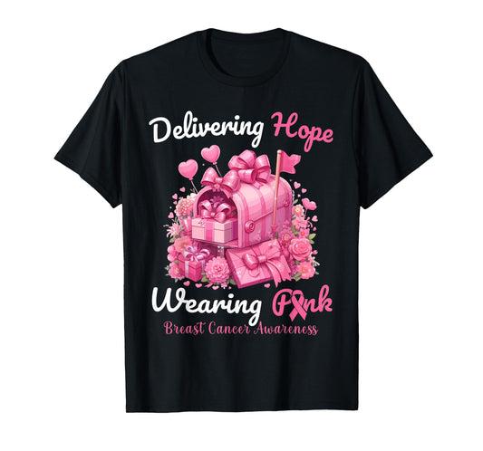 Postal Worker Breast Cancer Awareness October We Wear Pink T-Shirt