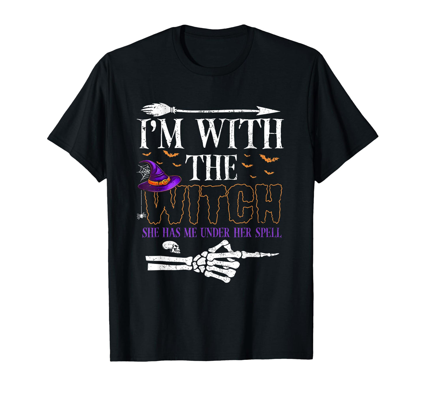 I'm with The Witch Funny Halloween Couple Costume Party T-Shirt