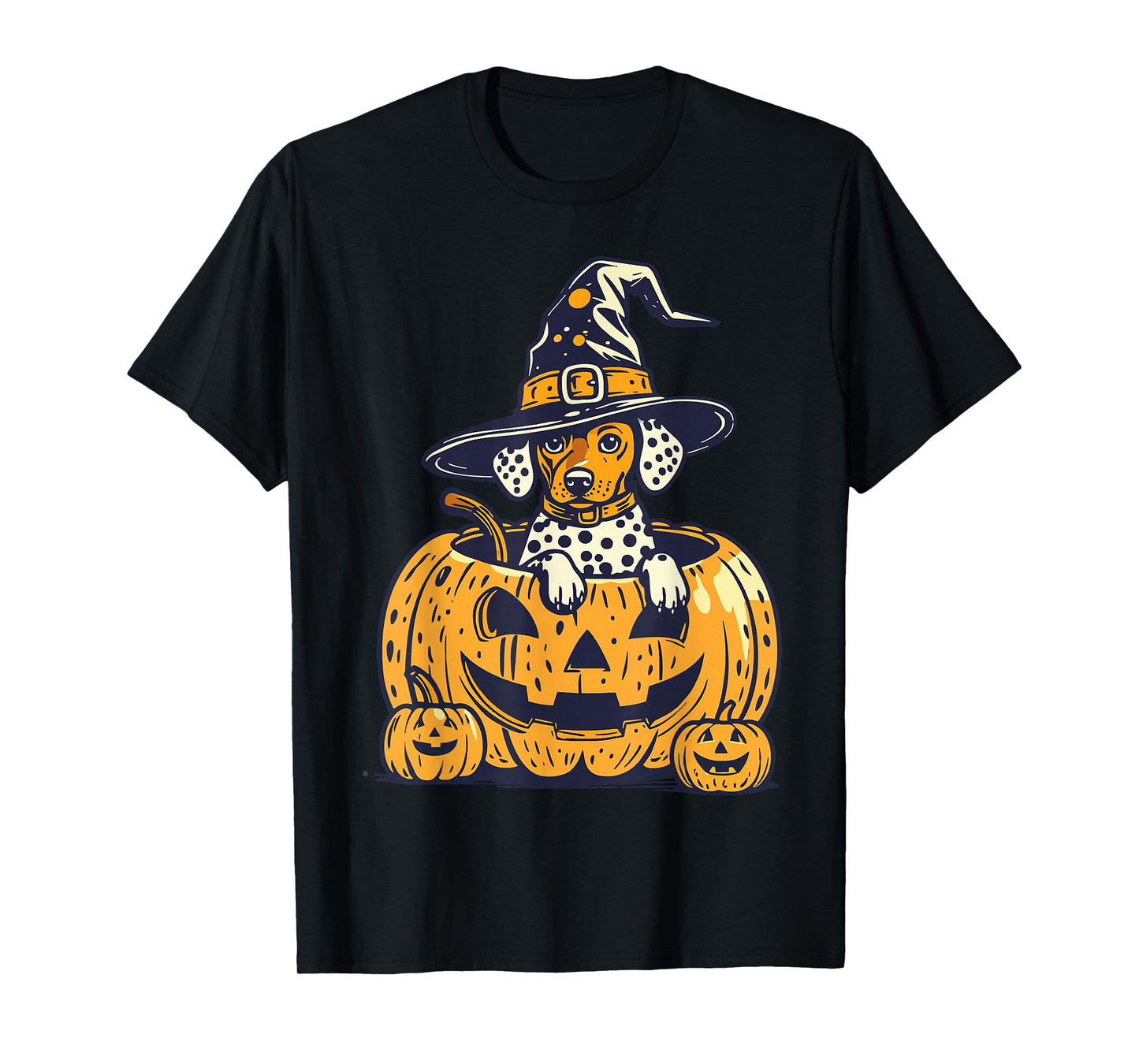Halloween Shorthaired Pointer Dog in Pumpkins Spooky Vibes T-Shirt