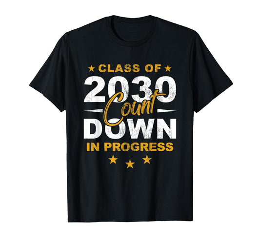 Class Of 2030 Count Down Graduating Fun First Day 8th Grader T-Shirt