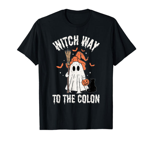 Witch Way To The Colon Gastrointestinal Endo Nurse Halloween T-Shirt