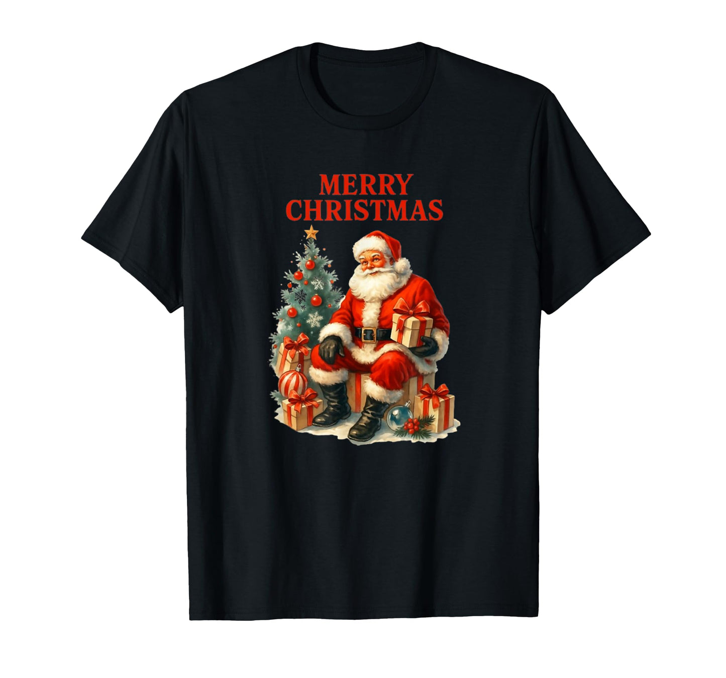 50's Style Santa Christmas Design T-Shirt