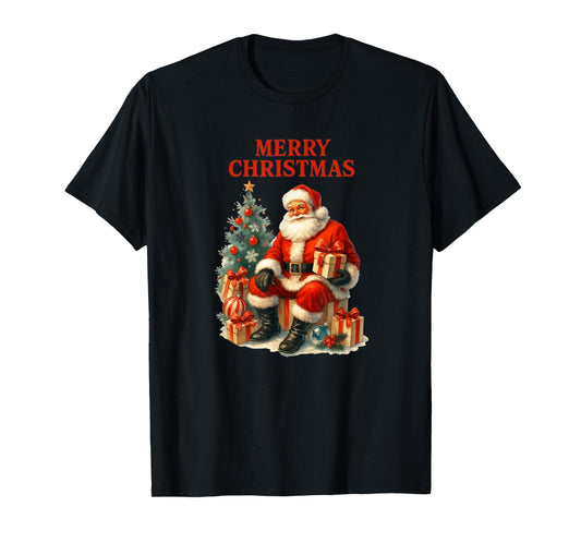 50's Style Santa Christmas Design T-Shirt