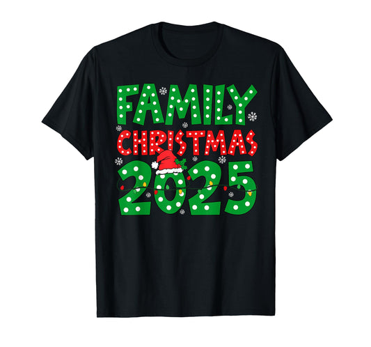 Family Christmas 2025 Xmas Lights Snowflake Pajamas Holiday T-Shirt