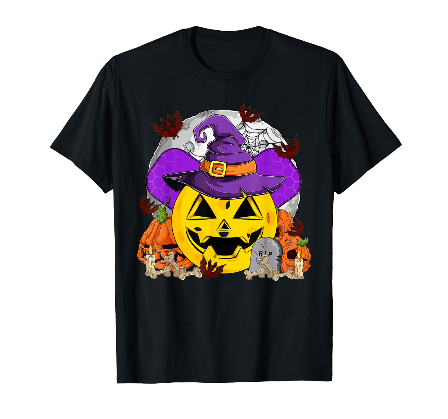 Funny Pickleball Paddle & Witch Hat Halloween Costume Women T-Shirt