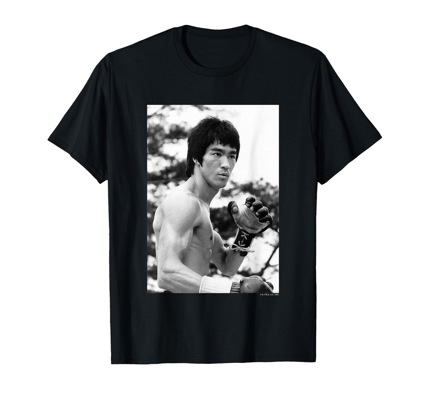 Bruce Lee On Guard Black & White Vintage Poster T-Shirt
