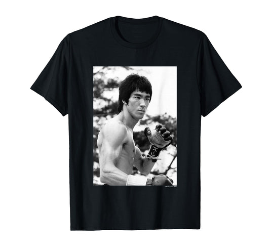 Bruce Lee On Guard Black & White Vintage Poster T-Shirt