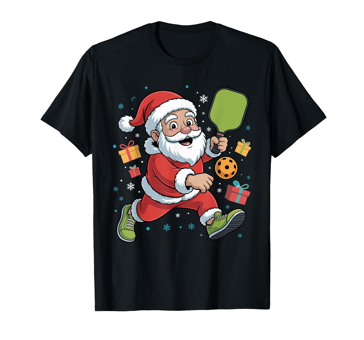 Funny Santa Playing Pickleball Holiday Christmas Xmas Pajama T-Shirt