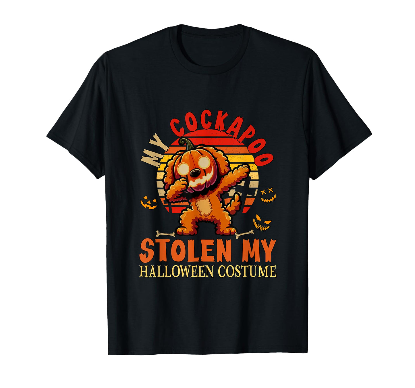 Cockapoo Stolen My Halloween Costume Dog Carved Pumpkin T-Shirt
