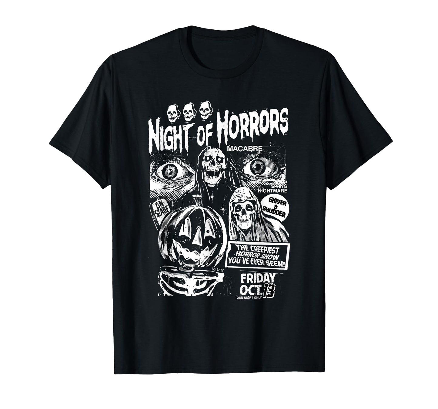 Vintage Punk Scary Night Of Horrors Ghosts Spooky Halloween T-Shirt