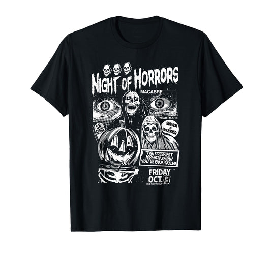 Vintage Punk Scary Night Of Horrors Ghosts Spooky Halloween T-Shirt