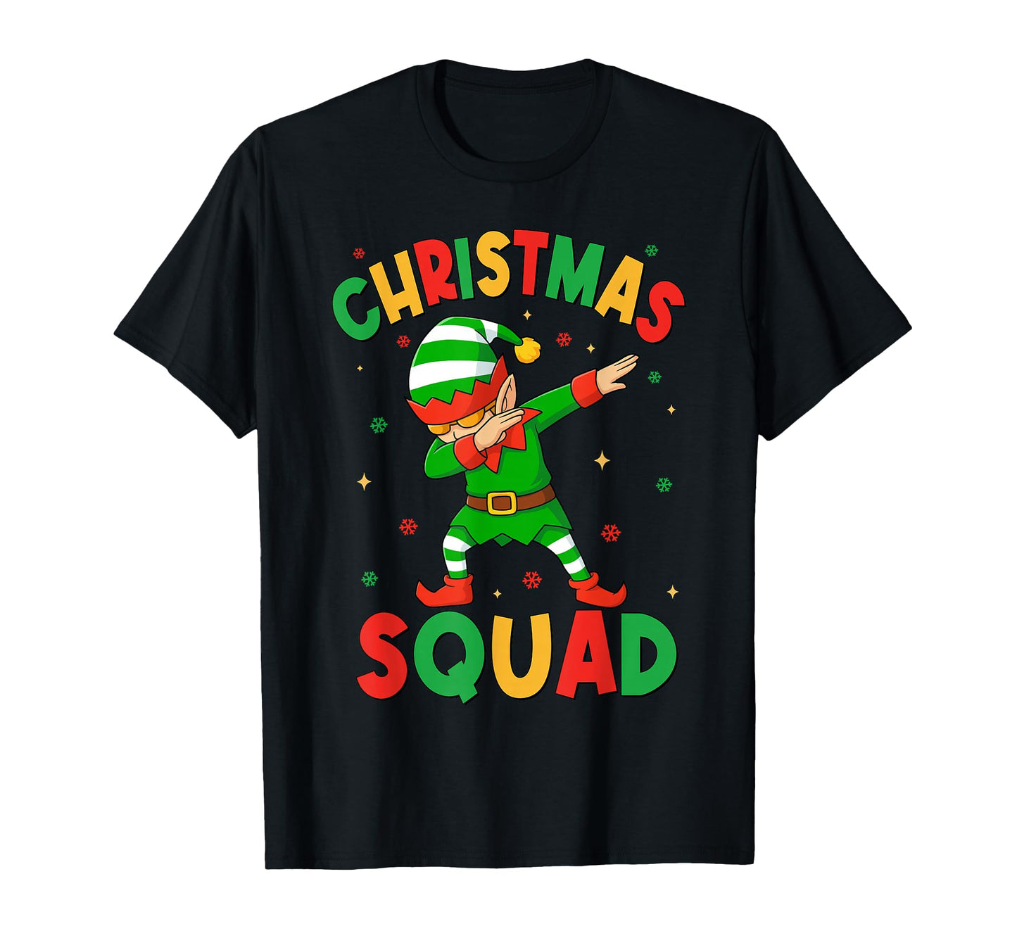 Dabbing Christmas Squad Santa Elf Family Matching Pajamas T-Shirt