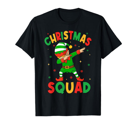 Dabbing Christmas Squad Santa Elf Family Matching Pajamas T-Shirt