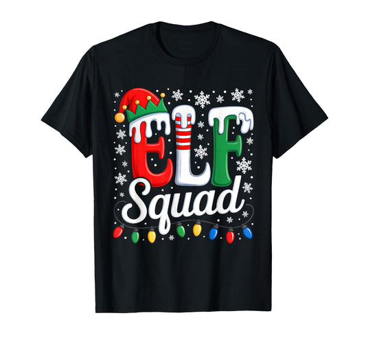 Elf Squad Funny Elf Family Christmas Matching Pajamas Xmas T-Shirt