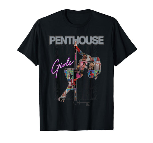 Penthouse Magazine Girls Pole Dance Burlesque Pinup Vintage T-Shirt
