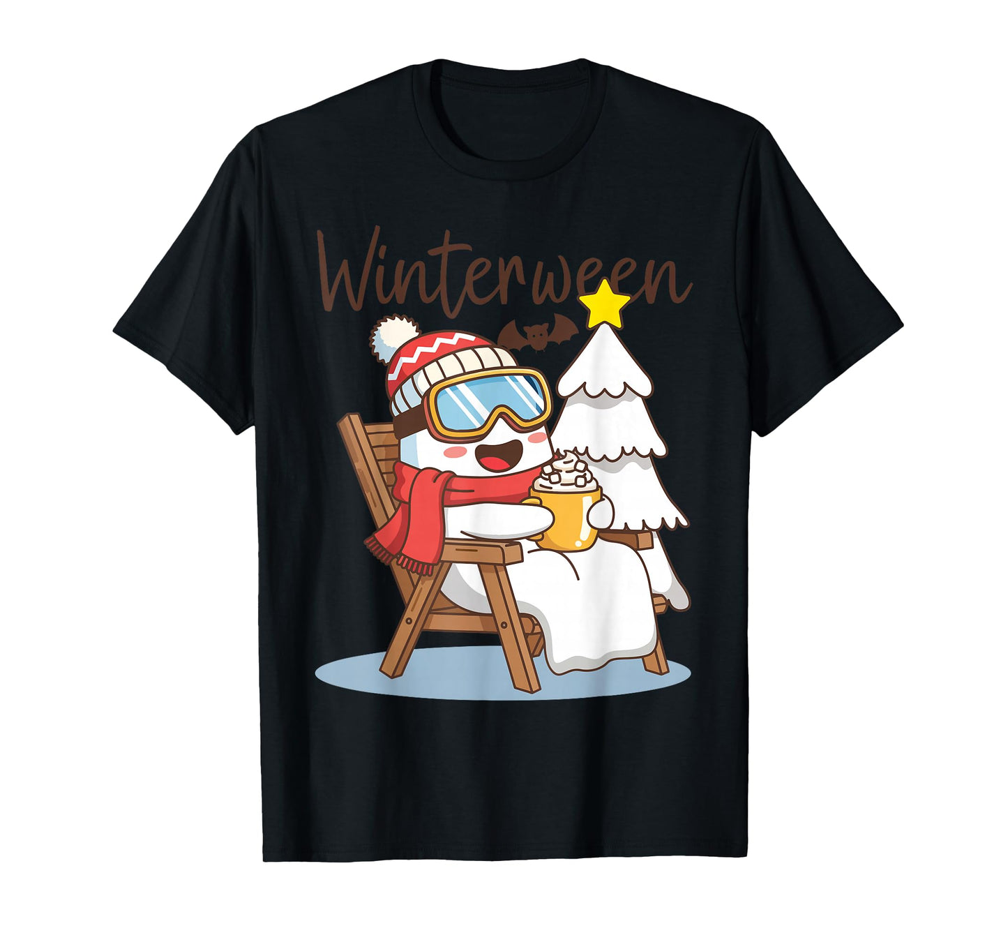 Winterween Ghost Hot Chocolate Winter Halloween Christmas T-Shirt