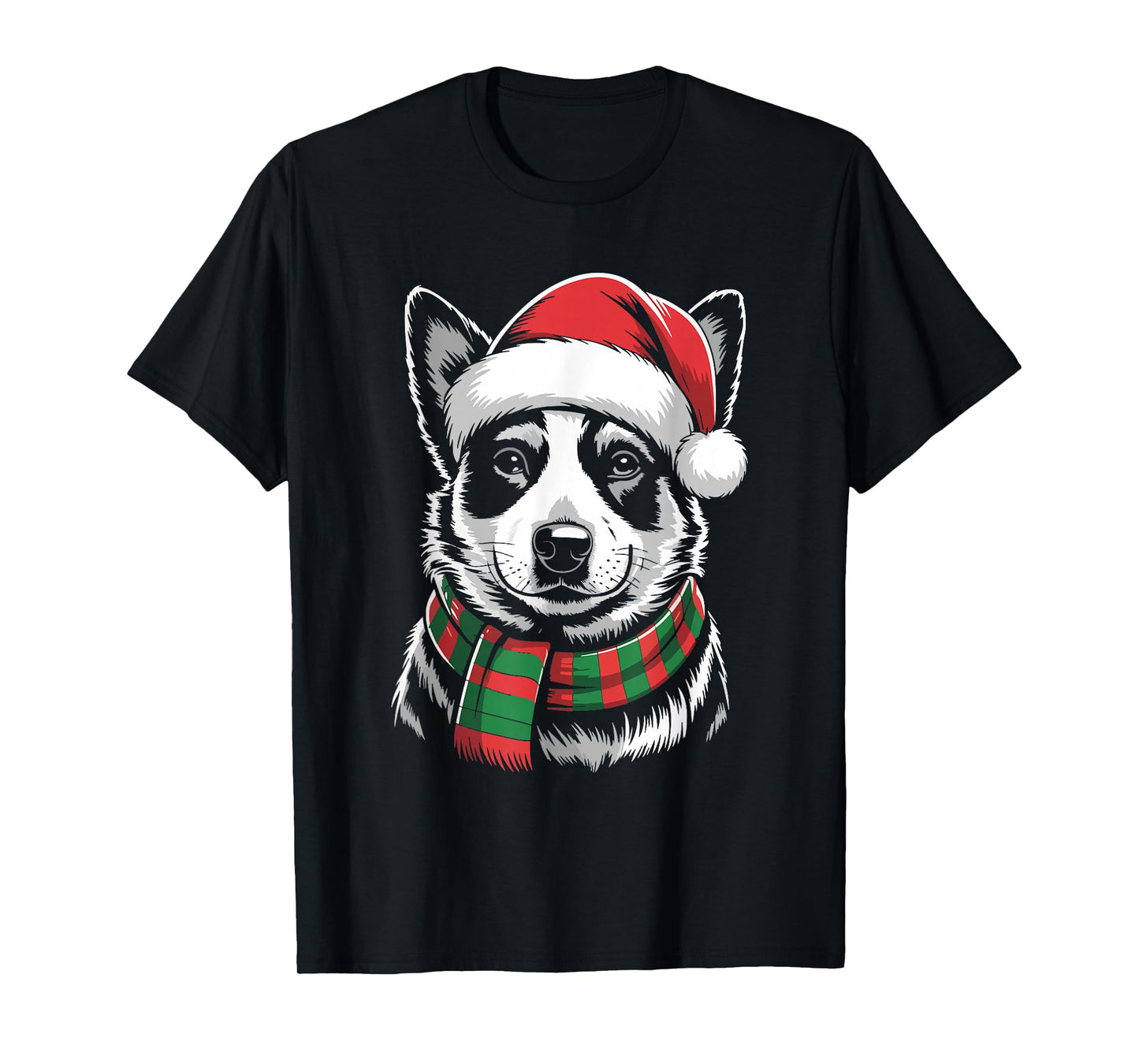 Australian Cattle Dog Xmas Santa Hat Scarf Christmas Costume T-Shirt