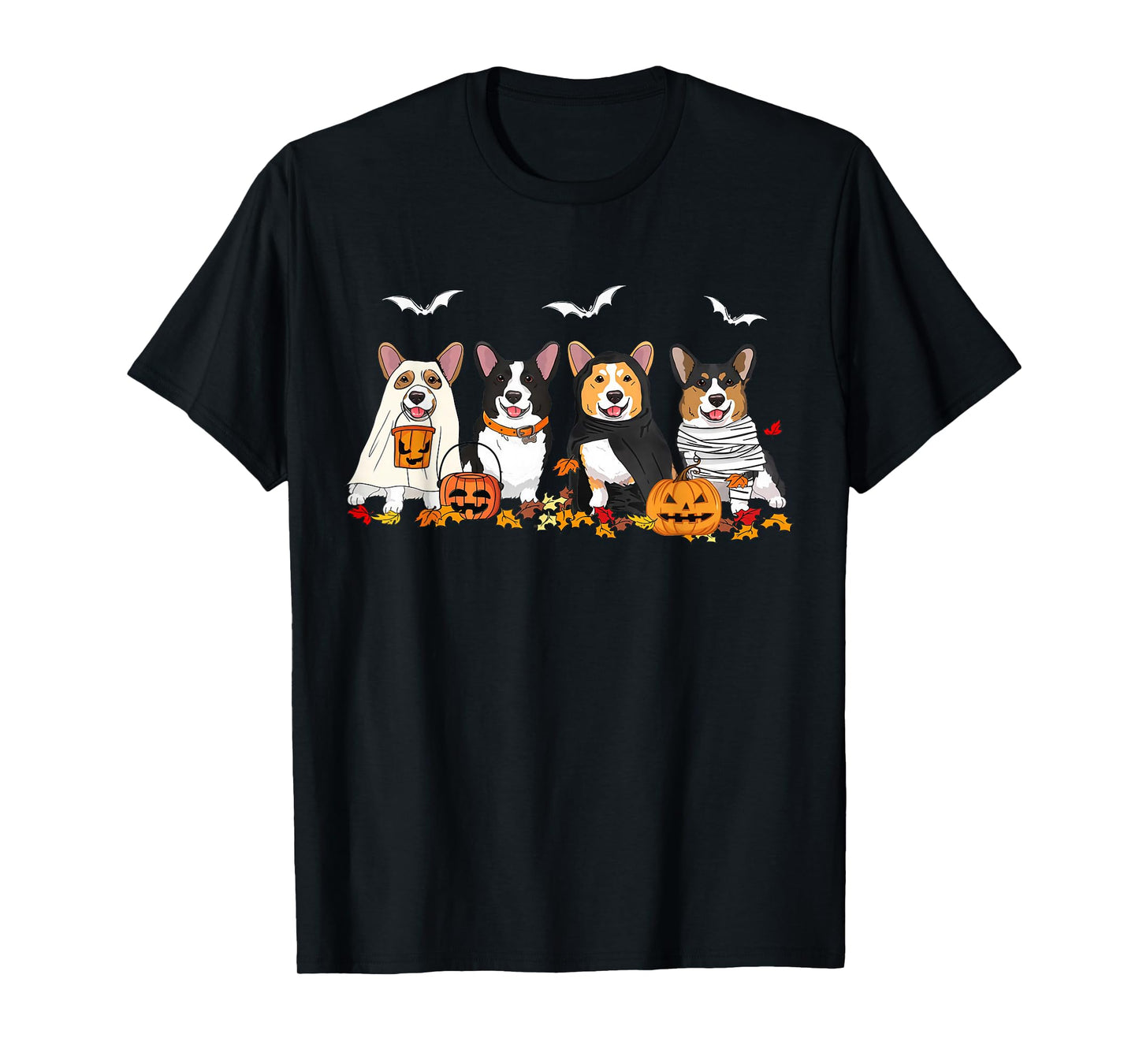 Corgi Dog Ghost Witch Pumpkin Halloween Costume Dog Lover T-Shirt