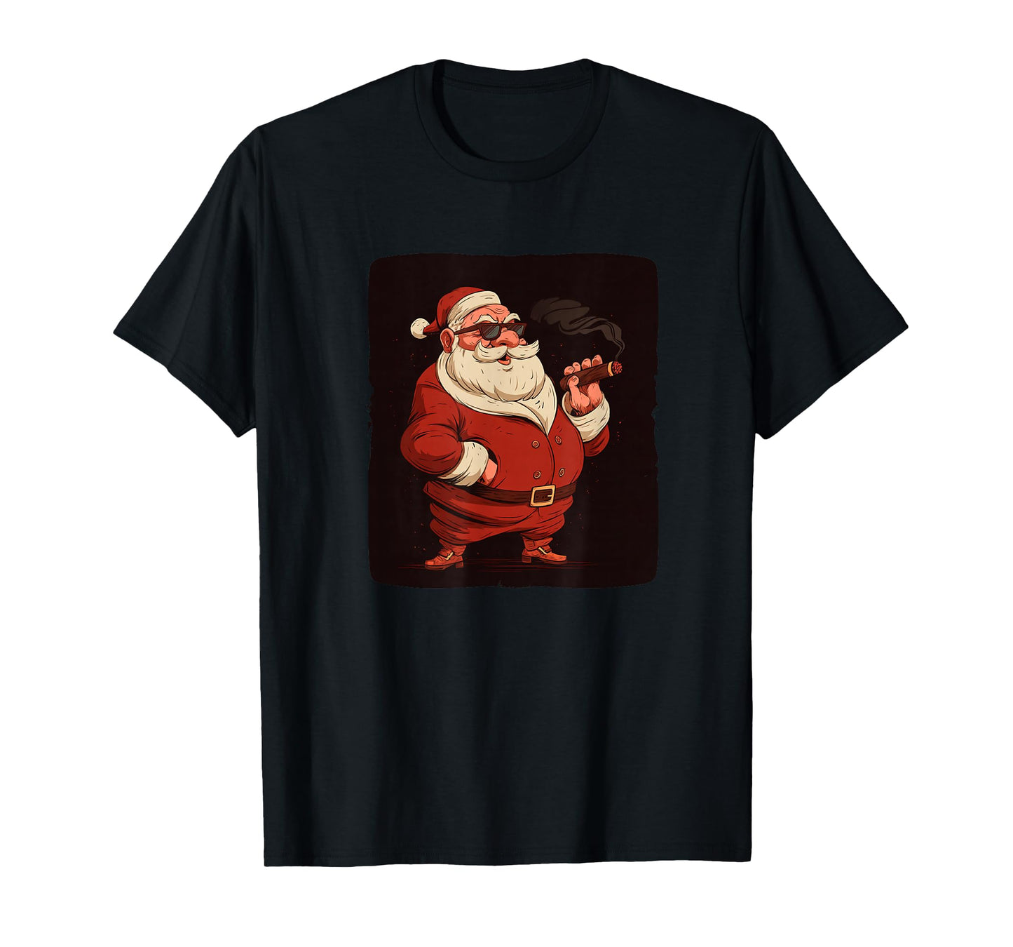 Cool Smoking Santa Claus with Sunglasses and Cigar Costume T-Shirt