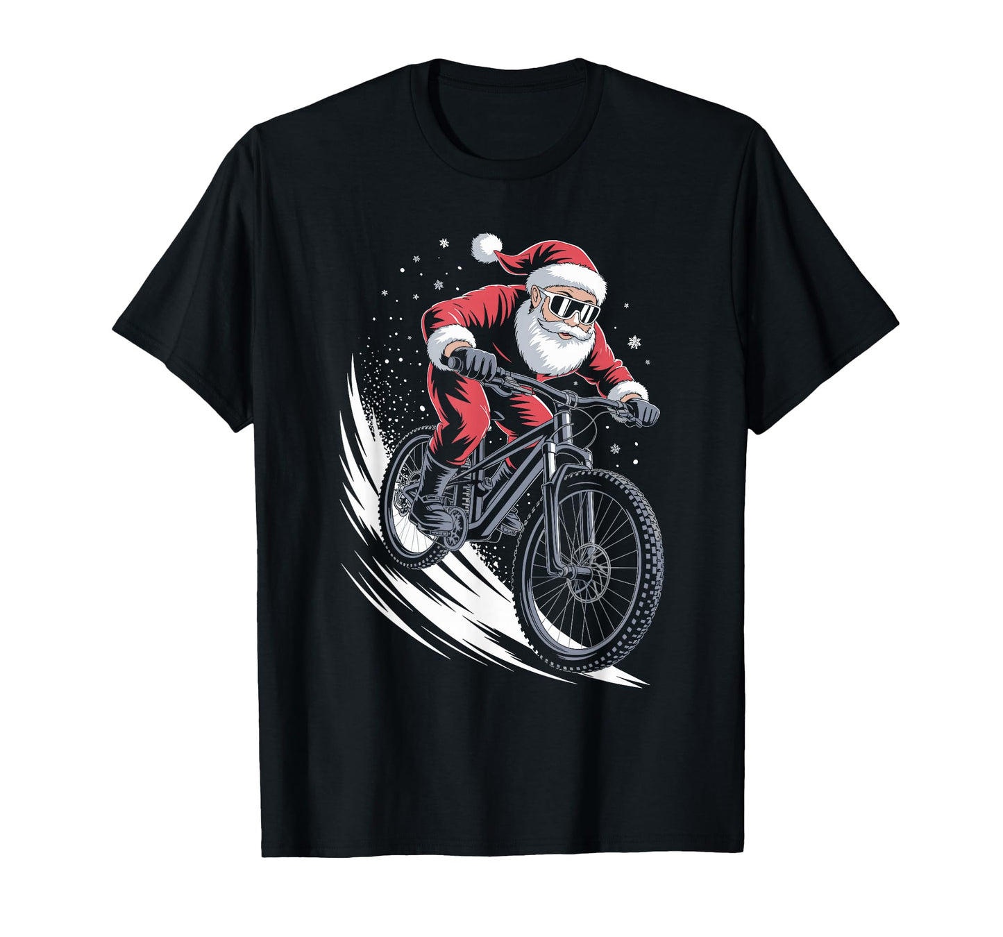 Santa Claus Mountain Bike Christmas MTB Xmas T-Shirt