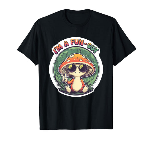 I'm A Fun-Guy Cute Mushroom Pun Retro Vintage Hippie Cartoon T-Shirt
