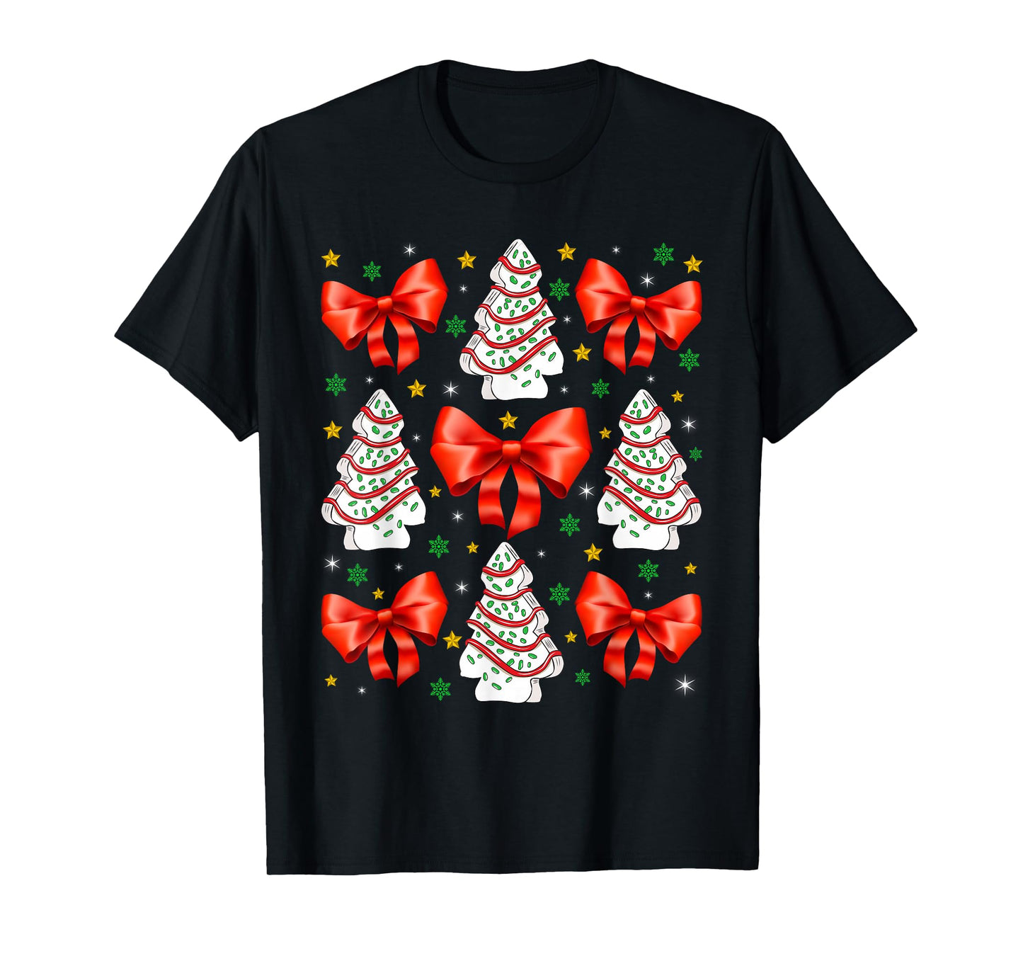 Coquette Bow Red Christmas Tree Xmas Pajama Matching Family T-Shirt