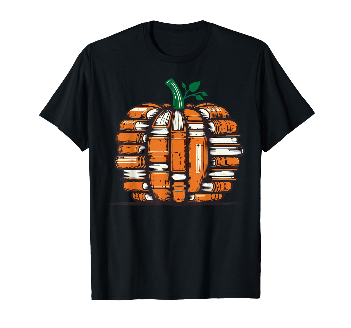 Halloween Books Pumpkin Reading Teacher Fall Men Women T-Shirt