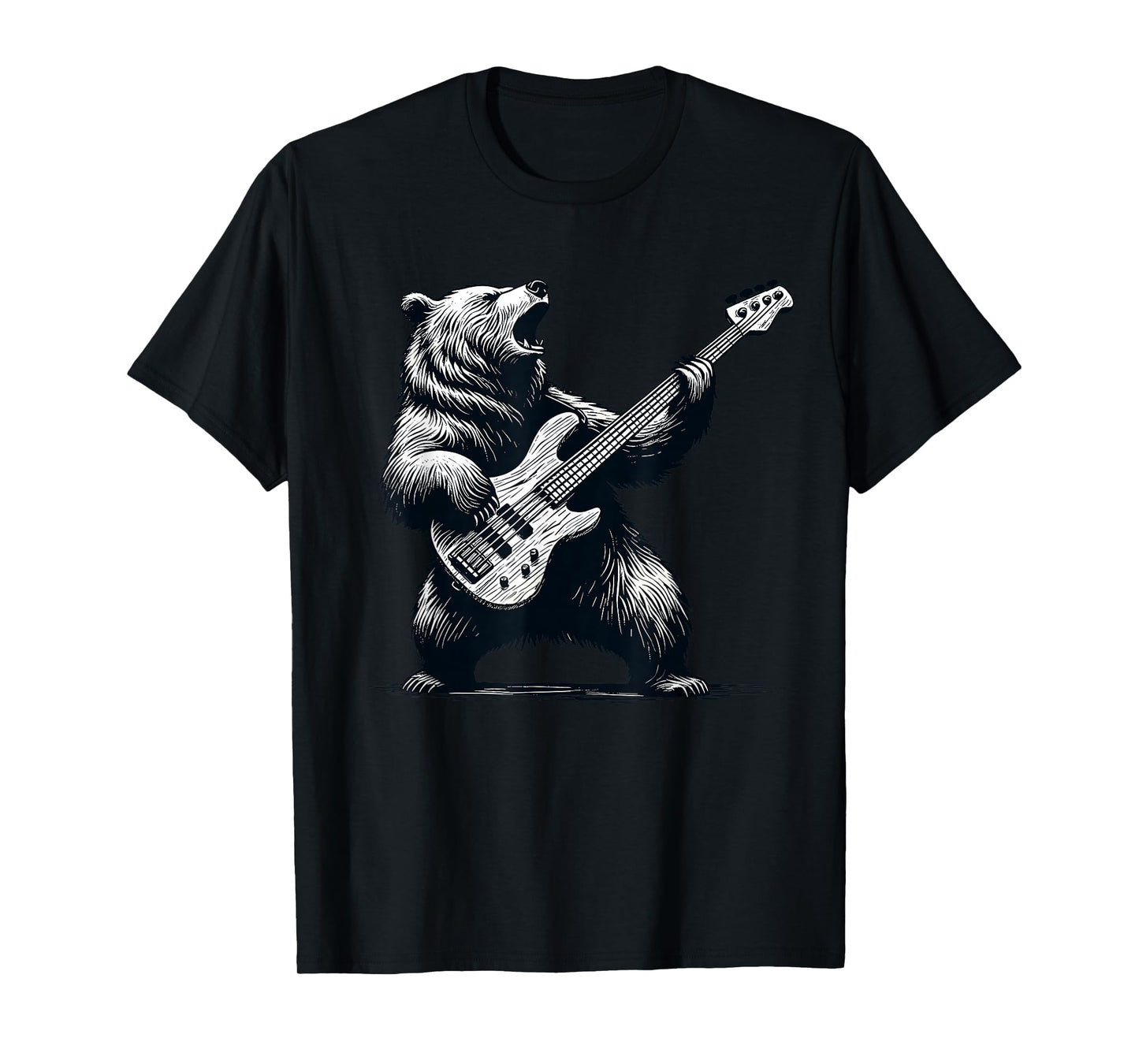 Rocking Bear Bass Guitar Player Concert Festival Music Cool T-Shirt