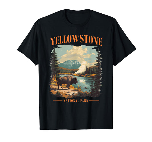 Yellowstone National Park Vintage Hiking Camping T-Shirt
