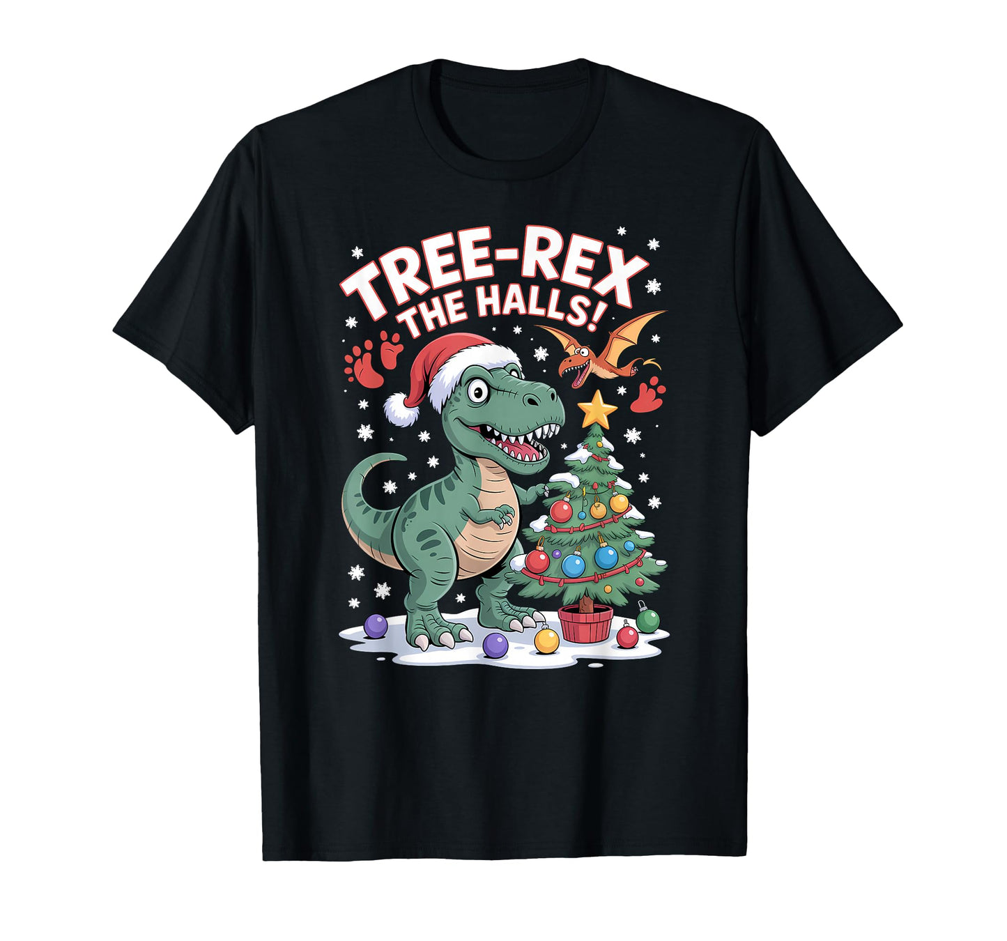 T Rex Decorating Tree Cute Holiday Dino Christmas Tree T-Shirt