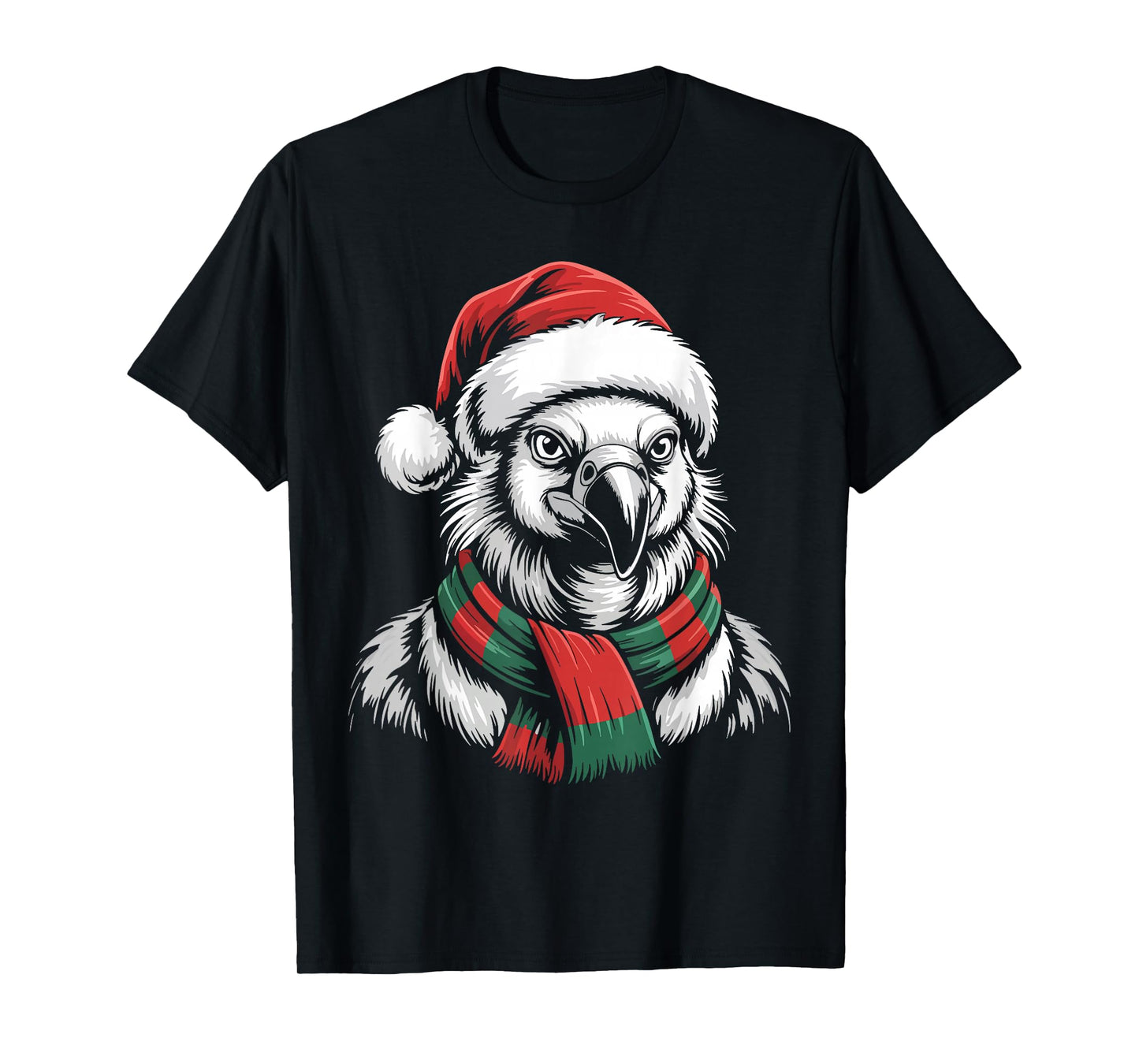 Vulture Xmas Santa Hat Scarf Christmas Costume T-Shirt