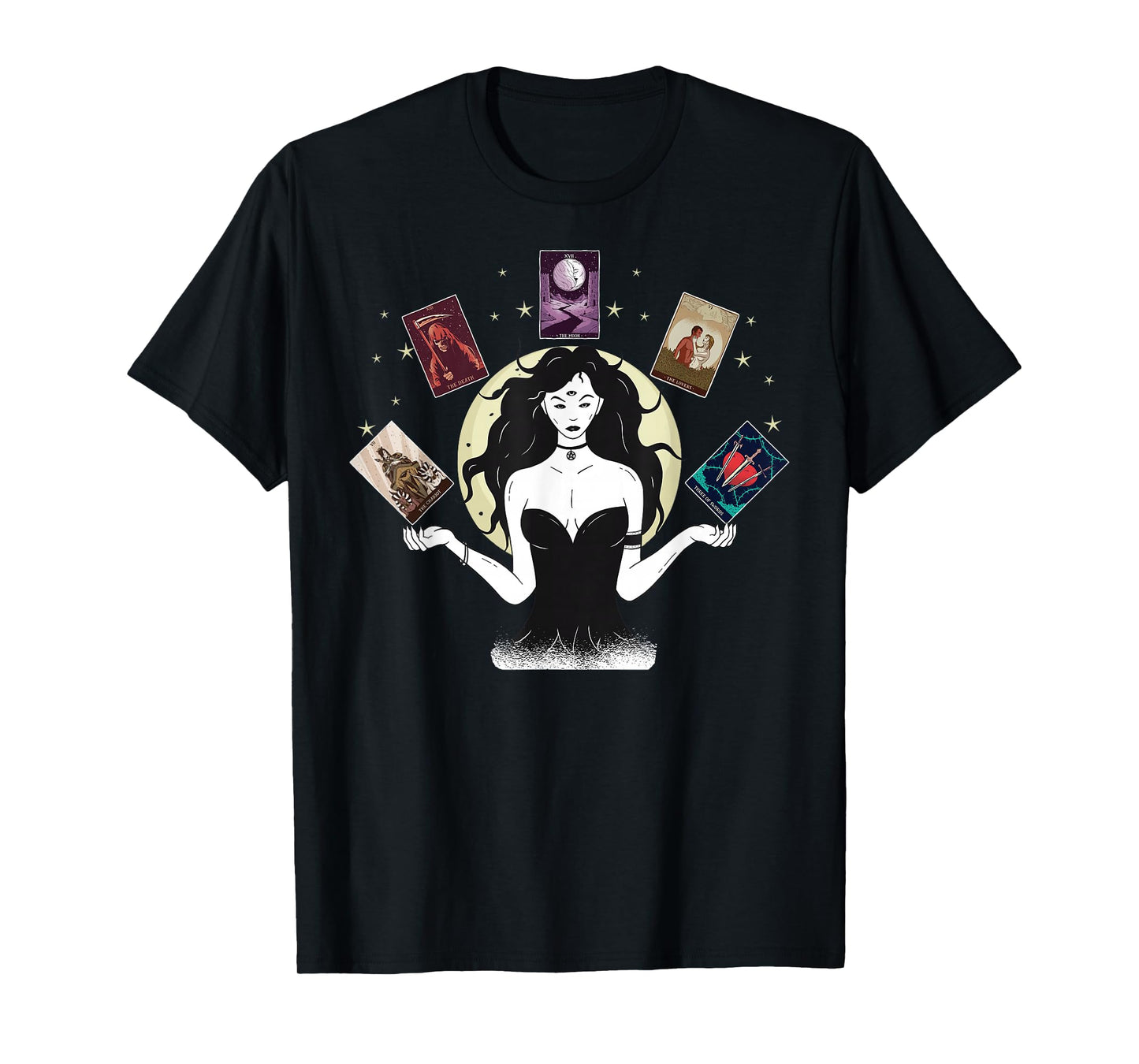 Tarot Card Woman Occult Mystic Esoteric Witchcraft Spiritual T-Shirt