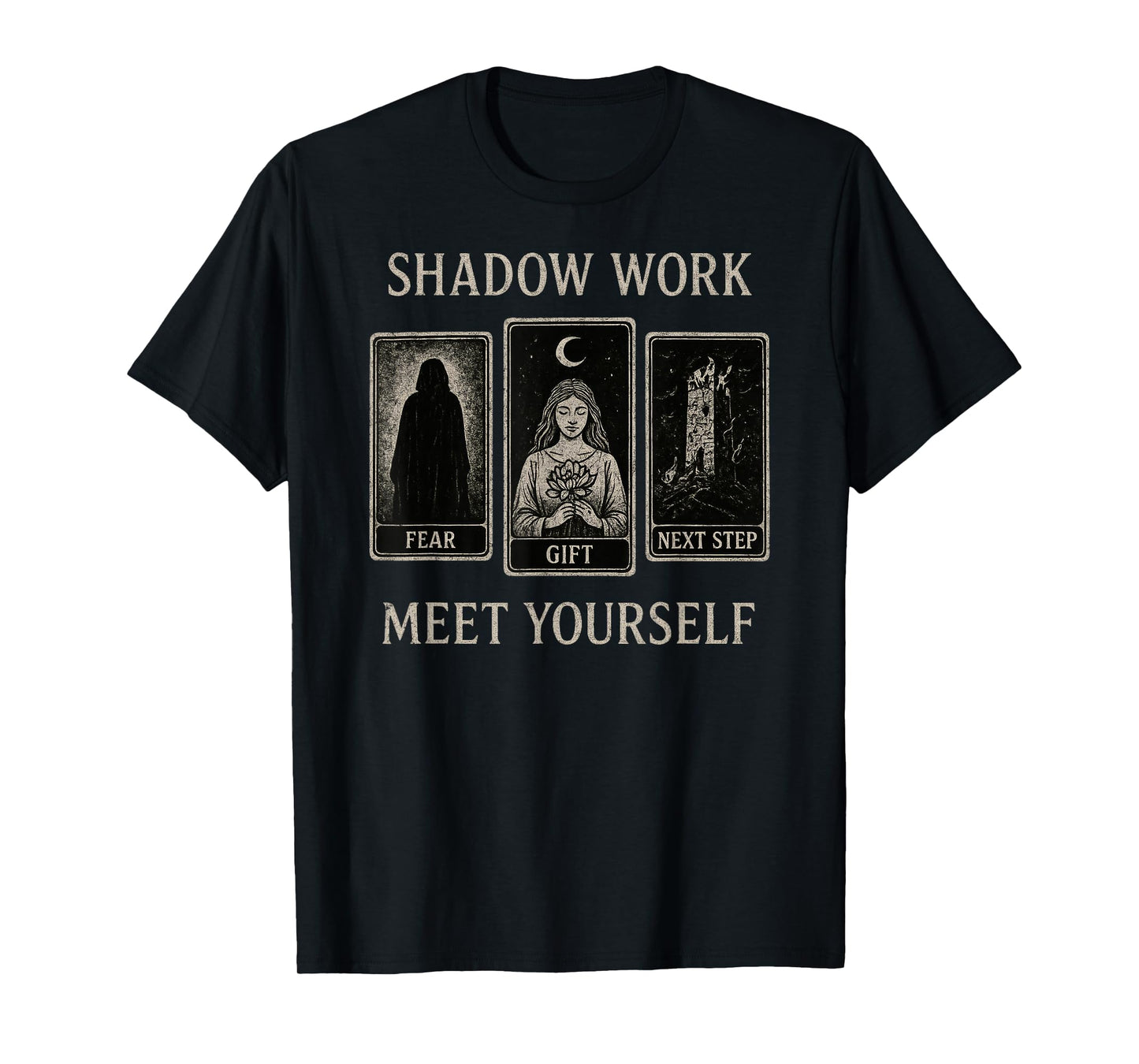 Shadow Work Tarot Tee Meet Yourself Occult Witchy Wiccan T-Shirt